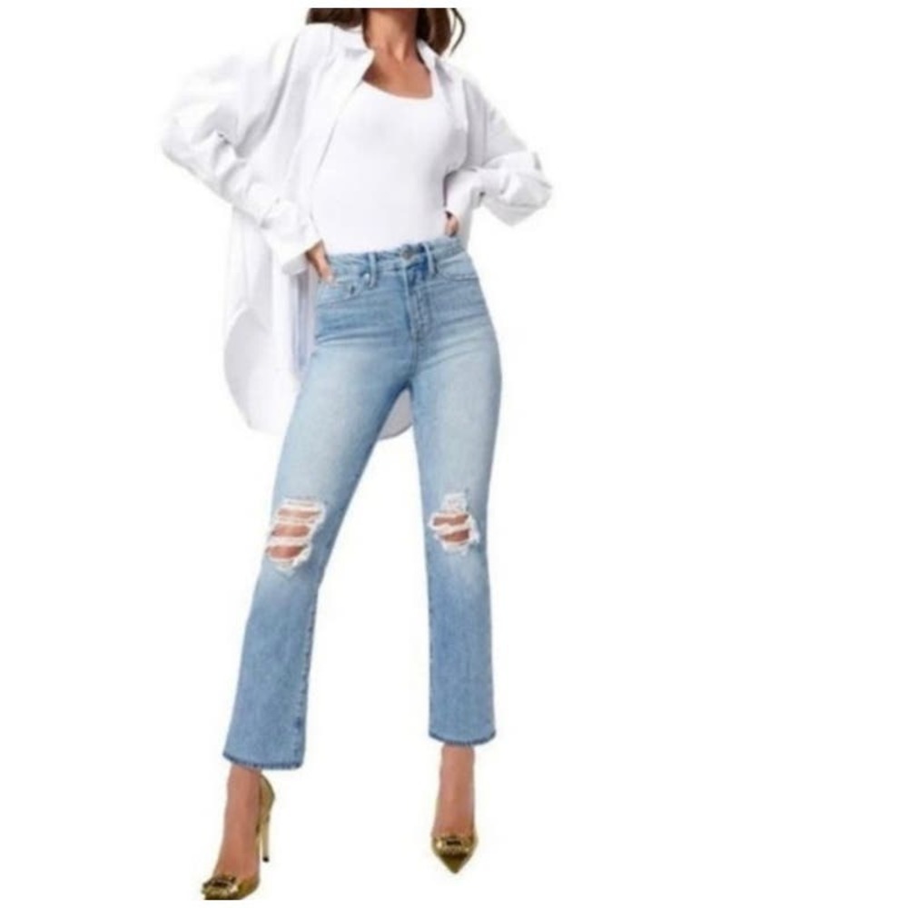 Good American Good Boy Wide Release Hem Indigo Size 00 / 24 GA29